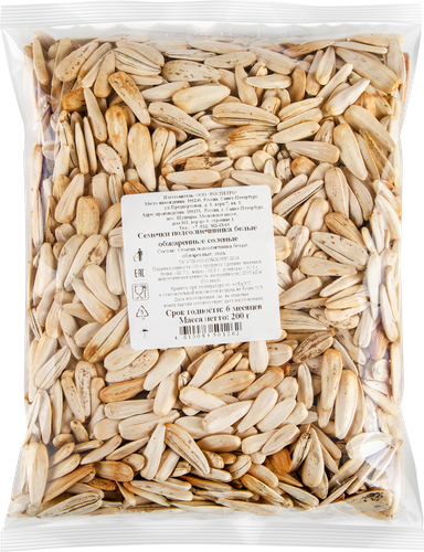 

Семена подсолнечника белые обжаренные соленые, 200г