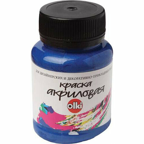 2544 Краска акриловая дизайн, синяя, 100мл, Olki