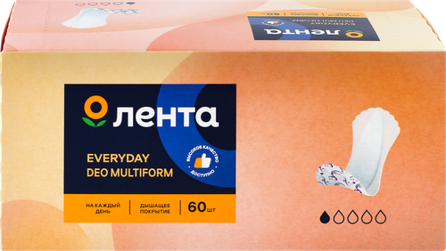 

Прокладки гигиенические Лента Everyday Multiform Deo для ежедневного использования 60 шт