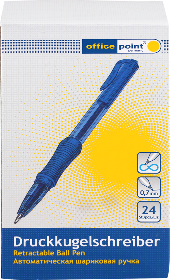 

Ручка OFFICE POINT Dart шариковая автоматическая 0.7,синяя