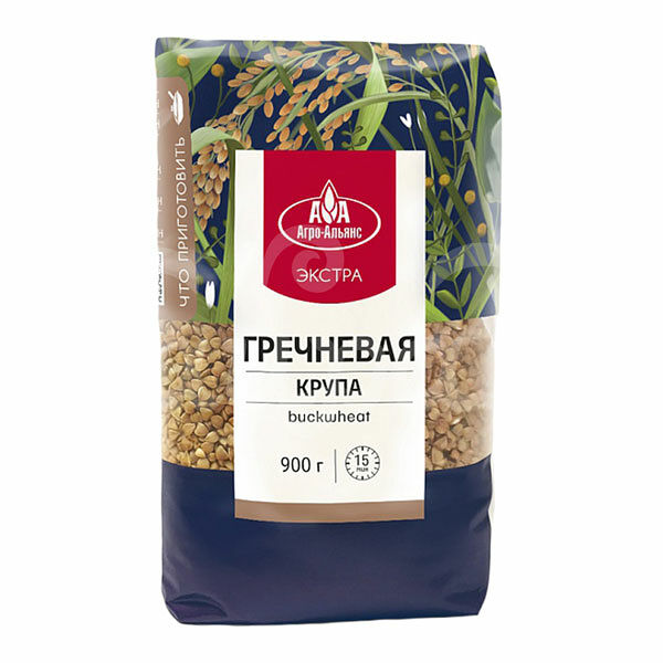 Крупа Гречневая Агро-Альянс Экстра 900гр Элитная пакет