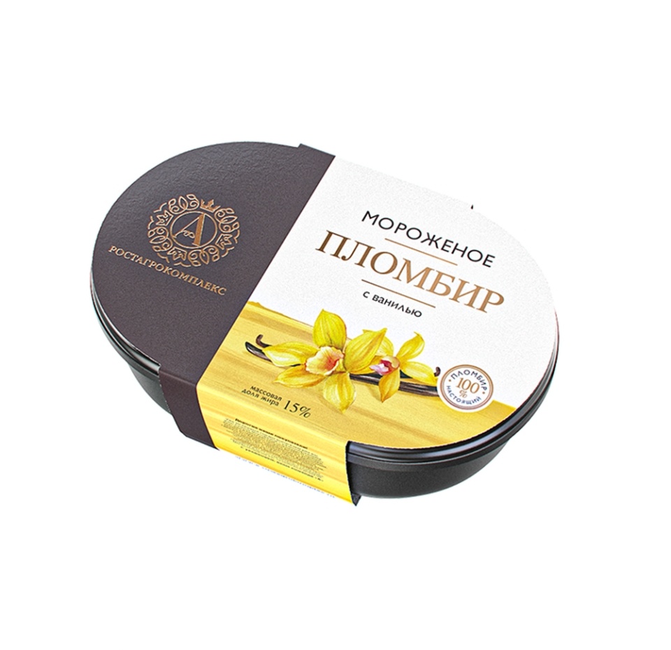 

Мороженое А.Ростагрокомплекс Пломбир с ванилью 15% 450 г