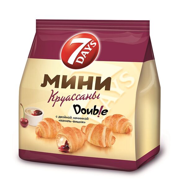 Круассаны мини 7 DAYS с начинкой вишня-ваниль 200г