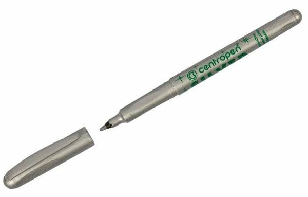 Маркер для декорирования Centropen 2670 серебро пулевидный, 1 мм, 1 шт