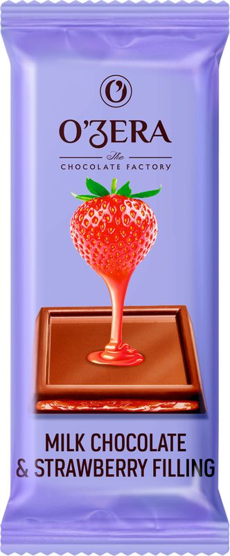 

Шоколад O'Zera Milk & Strawberry Filling молочный с желейно-клубничной начинкой 24г