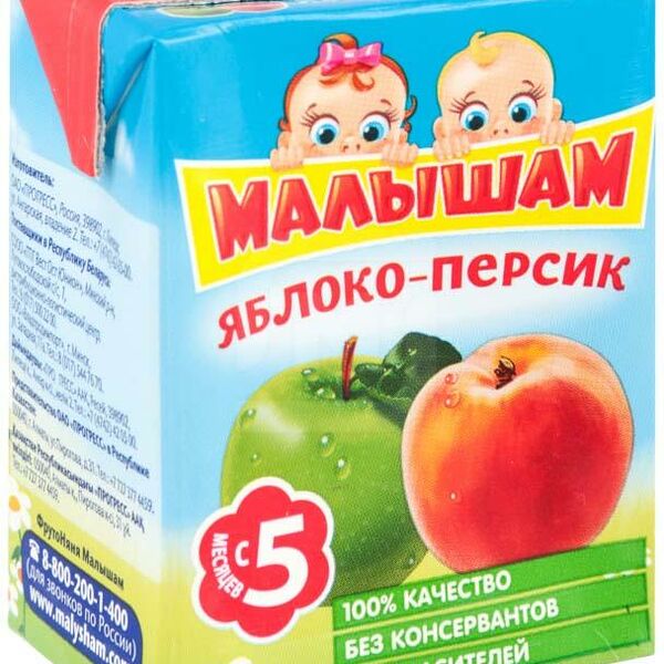 Нектар Малышам Яблоко-персик с 5 месяцев