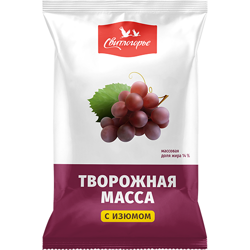 

Масса творожная Свитлогорье с изюмом 14% БЗМЖ 180 г