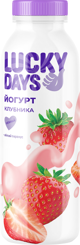 Йогурт питьевой Lucky Days клубника 1% 260 г