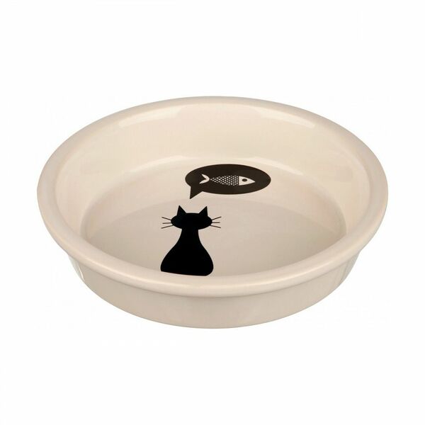 Миска для кошек TRIXIE керамическая Кошка белая 13см