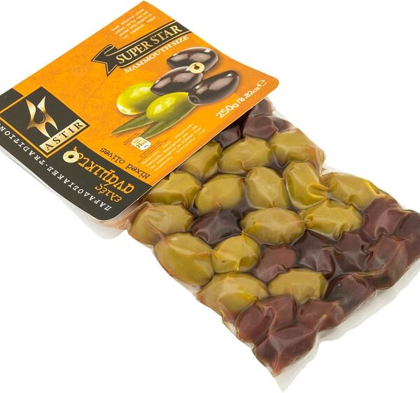 Оливки Astir Ассорти традиционное с косточкой 250г