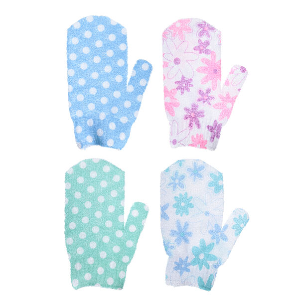 Мочалка-скрабер, варежка, 11х20см, 4 цвета в ассортименте, 1 шт