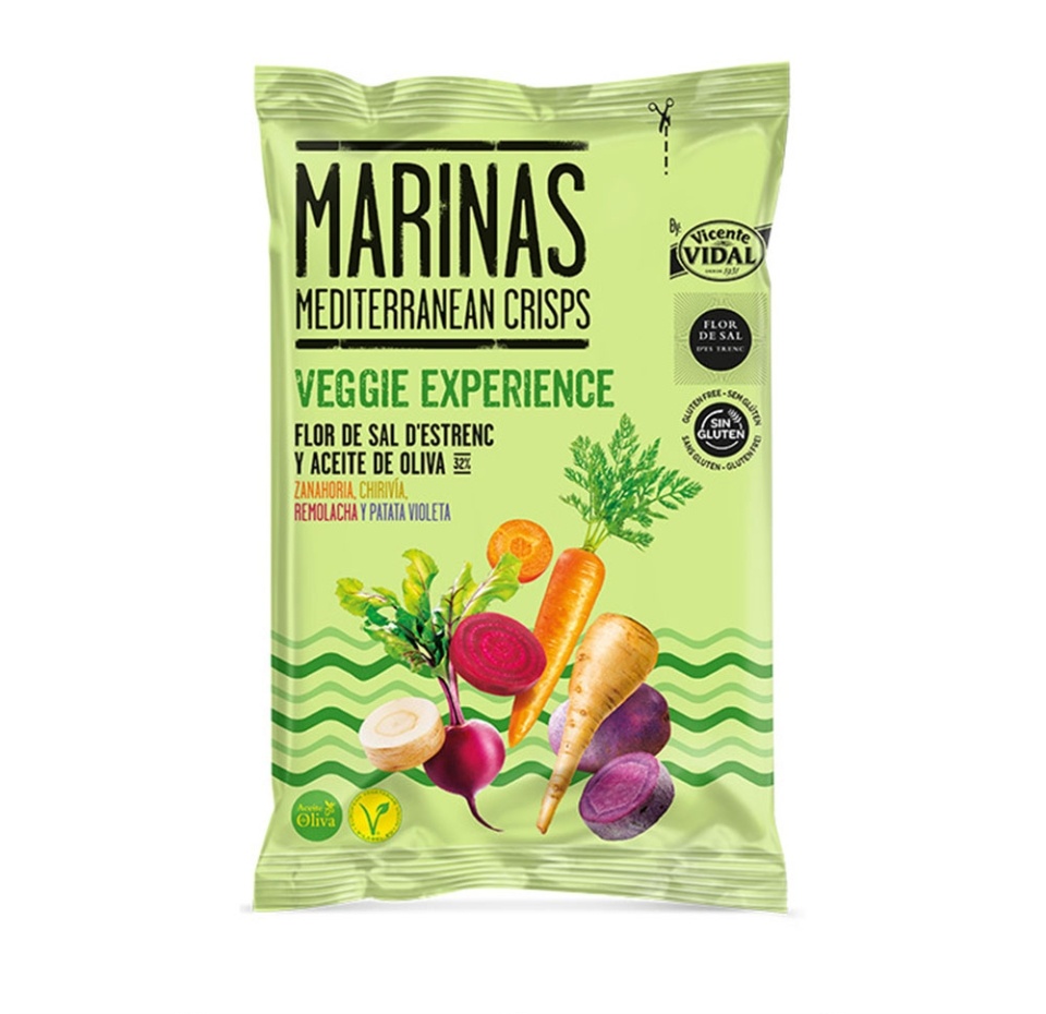 

Чипсы овощные Vicente VIDAL desde 1931 в оливковом масле (Mediterranan Crisps Veggie Experience) Aperitivos y Extrusionados, S.A.U. 100г Испания