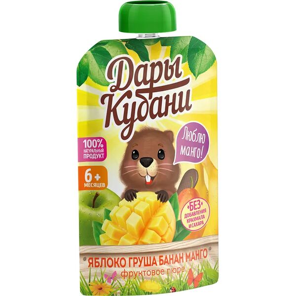 Пюре Дары Кубани яблоко груша банан манго