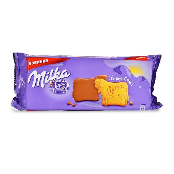 Печенье MILKA BISCUITS Милка покрытое молочным шоколадом, 200г