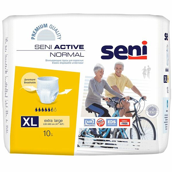 Трусы Seni active normal 10 шт размер XL впитывающие для взрослых