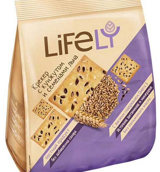 Крекер LifeLy с кунжутом и семенами льна