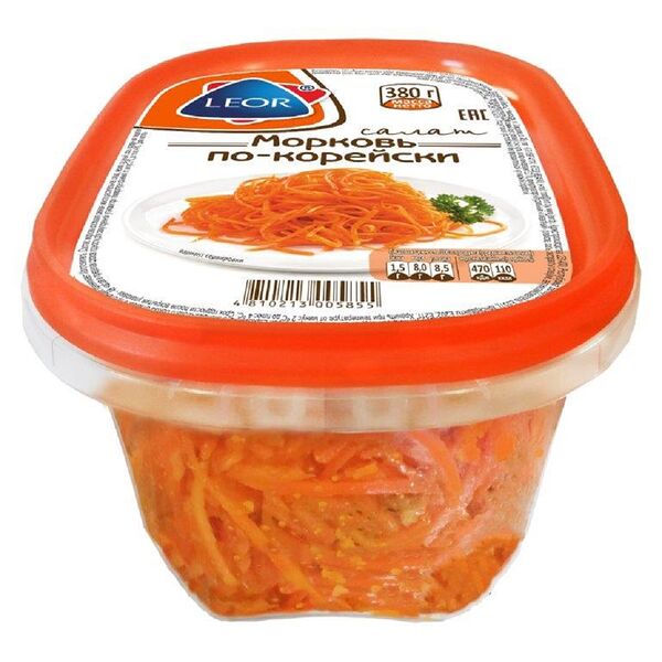 Салат Морковь по-корейски Леор Пластик вес 380 г.