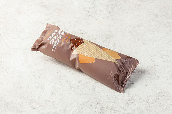 Пломбир шоколадный с крошкой печенья в ваф. рожке(Продукт замороженный)