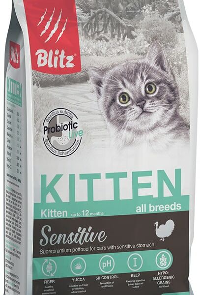 Сухой корм для котят Blitz Kitten Sensitive Индейка 2кг