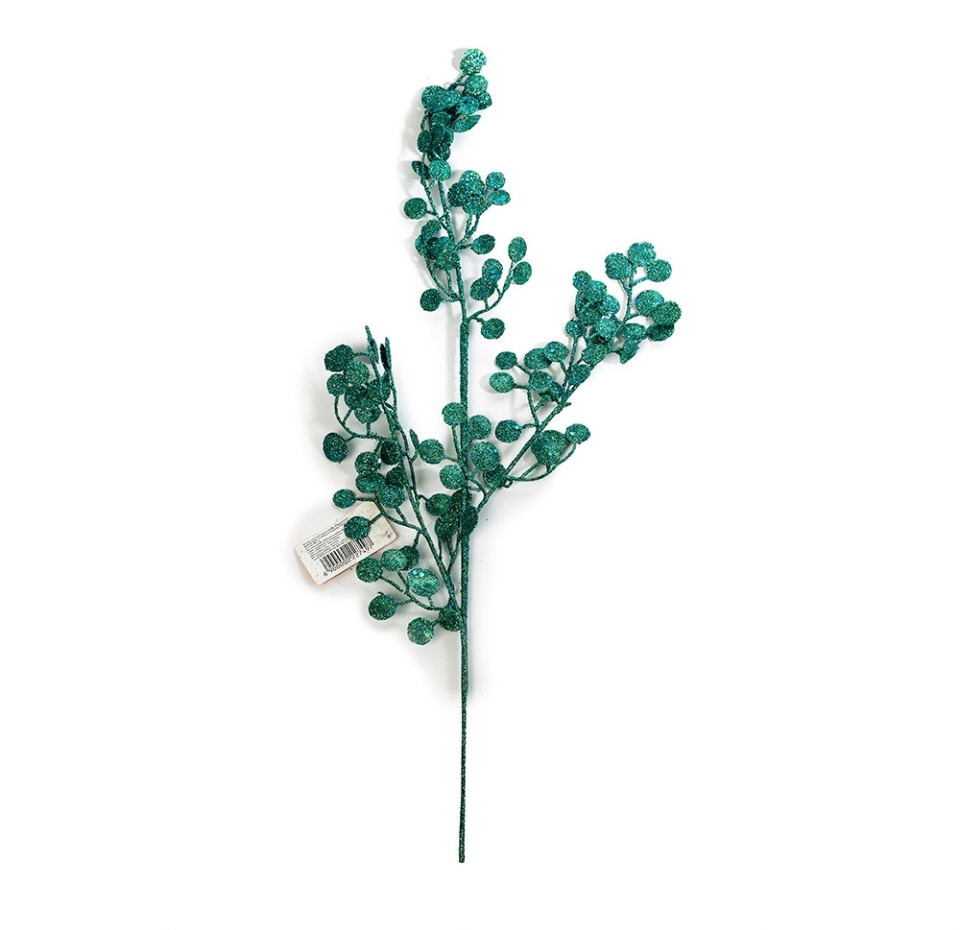 

Ветка листьев блестящая,бирюзовая Китай 85 см