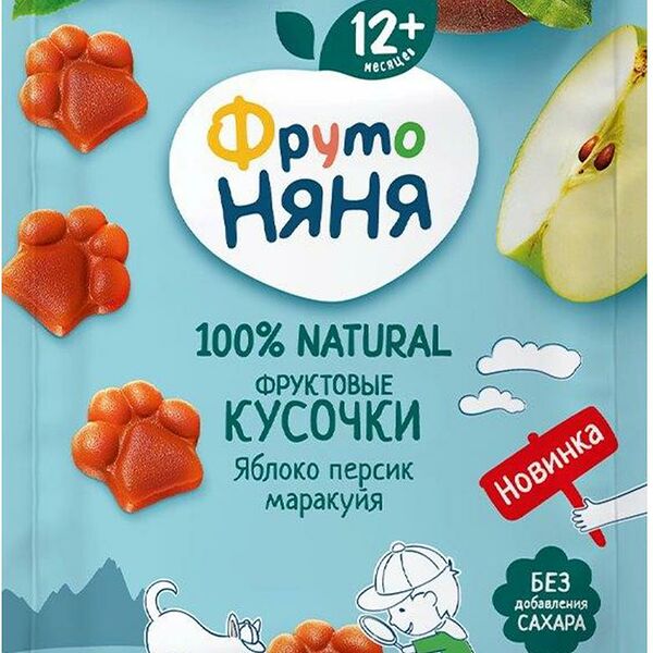 Фруктовые кусочки Фрутоняня 15 г яблоко персик маракуйя с 12 месяцев