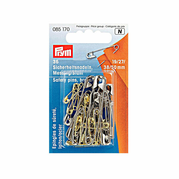 085170 Английские булавки со спиралью, латунь и сталь № 3/0-3 в ассорт., серебро, цвет 27 Prym