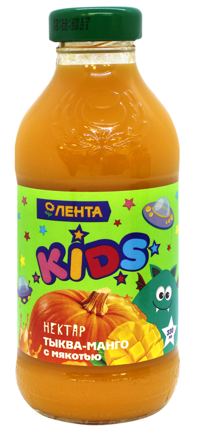 

Нектар Лента Kids Тыква, манго с мякотью, 0.33 л