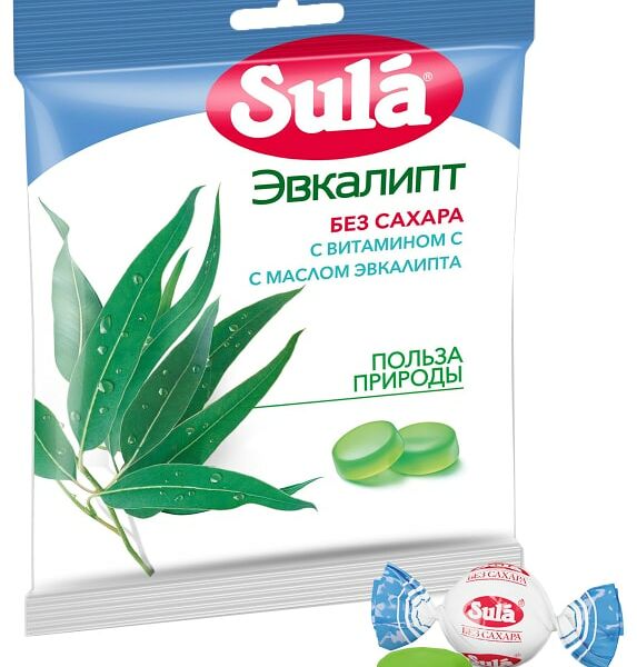 Карамель Sula Эвкалипт без сахара 60г