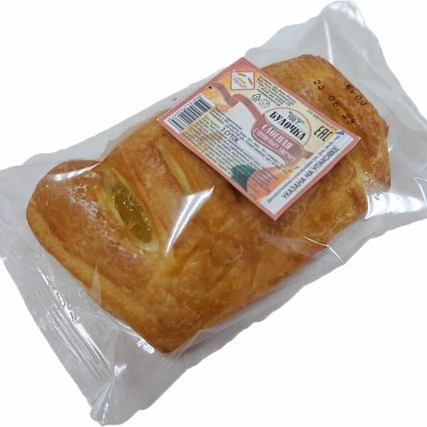 Булочка Горячий Хлебушек слоеная с грушевым джемом 100г