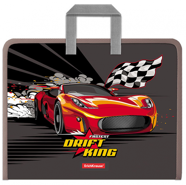 Папка на молнии с ручками ErichKrause Drift King, А4+