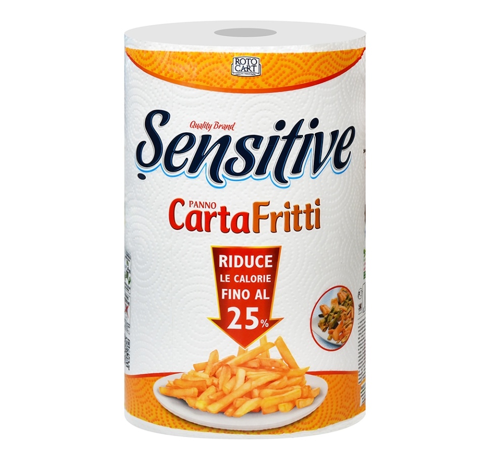 

Полотенца бумажные Carta Fritti Sensitive 3-слойные, 1 рулон, 110 листов, Италия