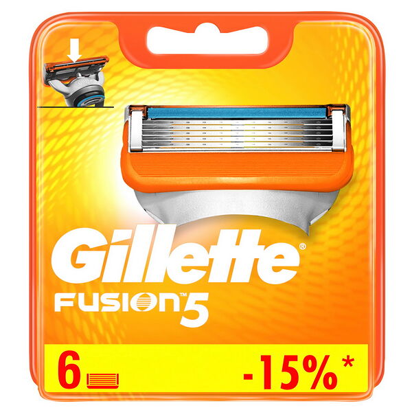Сменные кассеты для бритья Gillette Fusion 6шт