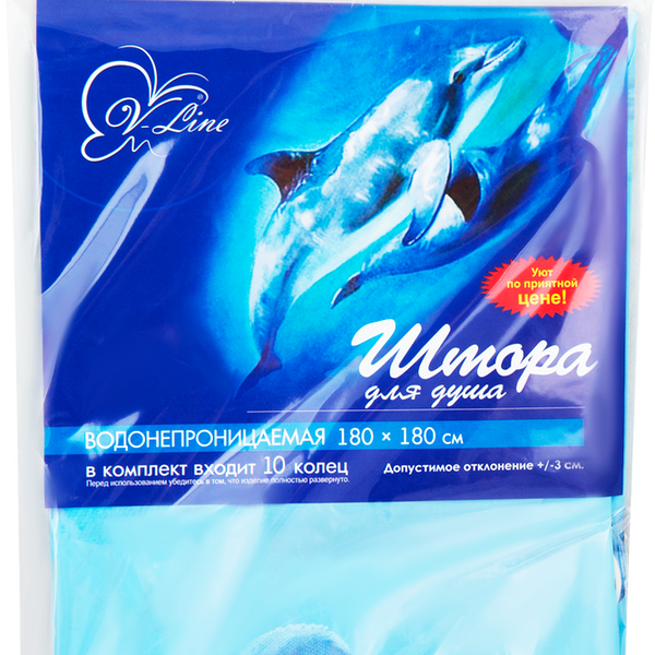 Шторы для ванной комнаты полиэтилен 180х180см Арт. 6984