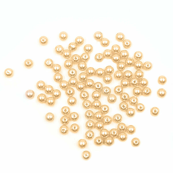 Бусины круглые, пластик, 8мм, 25гр Astra&Craft(005 NL бежевый)