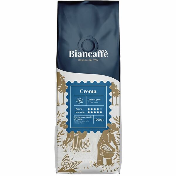 Кофе Biancaffe Crema натуральный жареный в зернах, 1000г