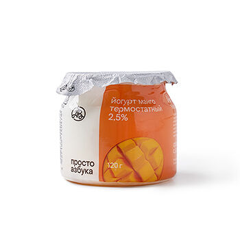 Йогурт термостатный Просто Азбука 2,5% манго 120г, Россия