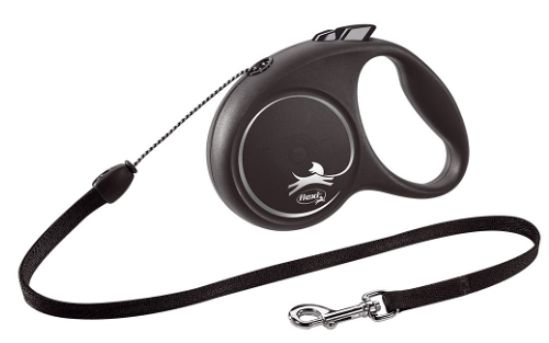 Flexi рулетка black design S до 12 кг (5 м трос), серебряный