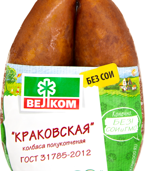 Колбаса полукопчёная Краковская Велком