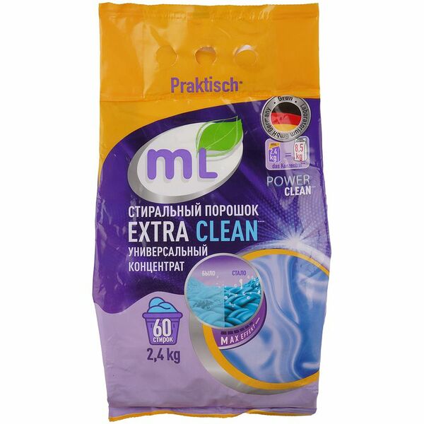 Стиральный порошок Meine Liebe Extra Clean Эффективная формула Универсальный 2.4кг
