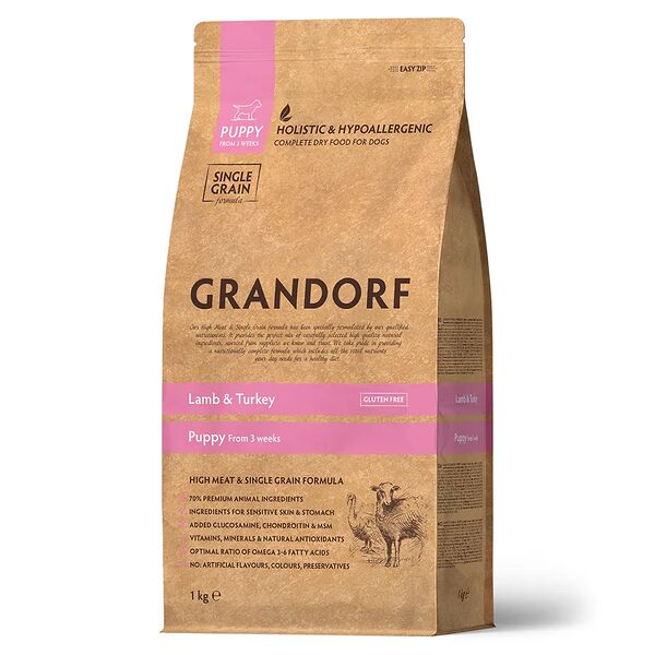 Корм сухой для щенков Grandorf Ягненок с индейкой 1 кг