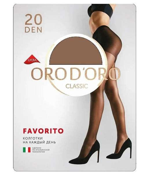Колготки женские Orodoro Favorito, 20 ден, размер 3, цвет бронзовый