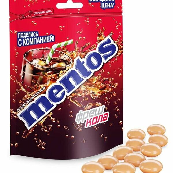 Драже жевательное Mentos Фреш Кола
