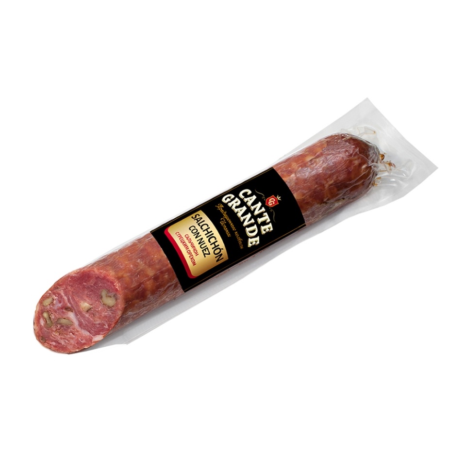 

Колбаса сырокопчёная Cante Grande Сальчичон с грецким орехом вес