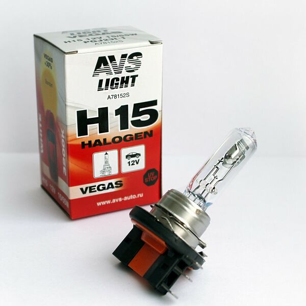 Галогенная лампа AVS Vegas, PGJ23t-1 H15, 55Вт, 12В, теплый белый свет