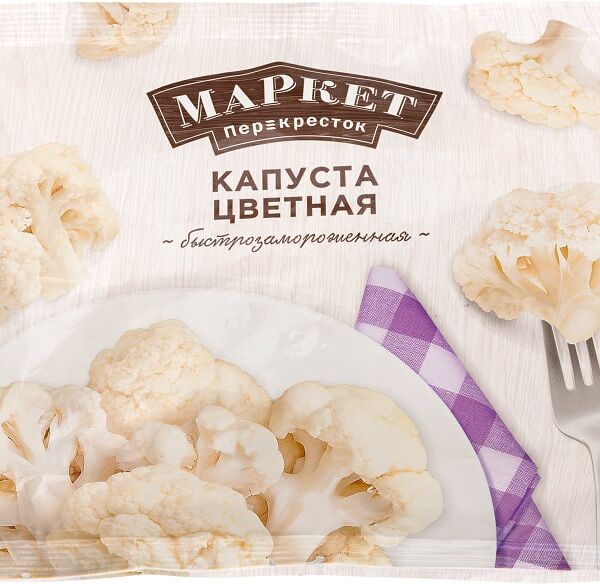 Капуста цветная Маркет Перекресток быстрозамороженная 400г