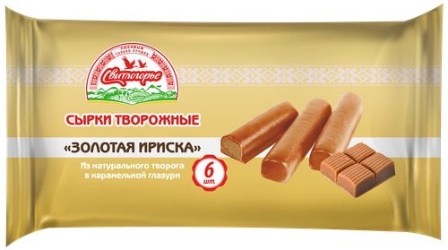 

Сырок творожный Свитлогорье Золотая ириска в карамельной глазури палочки 23%, 180 г