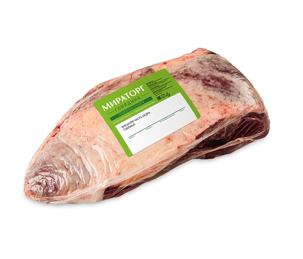 Внешняя часть бедра говяжья без кости свежемороженная вакуумная упаковка Мираторг