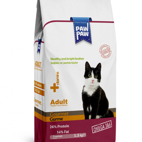 Сухой корм для взрослых кошек Рawpaw Adult Cat Food Gourmet с бараниной, рыбой, курицей 1,5 кг