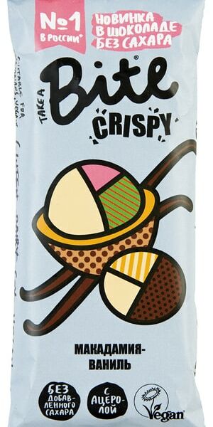 Батончик Take A Bite Crispy Макадамия-Ваниль 45г