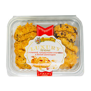 Печенье с клюквой, кукурузными хлопьями и белым шоколадом Biancoforno